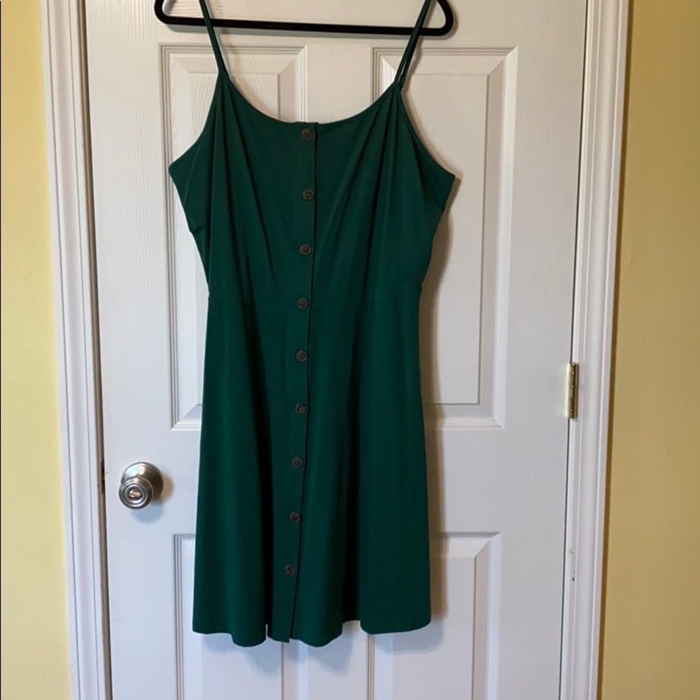 Button- down casual dress.